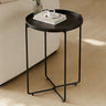 Table basse glasvilla, petite table basse avec plateau amovible en plastique PP, table d'appoint pour salon, chambre et balcon, Reglo-08