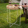 glasvilla Table basse ronde, petite table d'appoint avec plateau amovible en corde de papier, table de canapé pour salon, chambre à coucher et balcon, Reglo-08