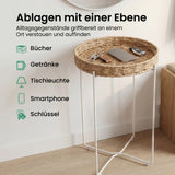 glasvilla Table basse ronde, petite table d'appoint avec plateau amovible en corde de papier, table de canapé pour salon, chambre à coucher et balcon, Reglo-08