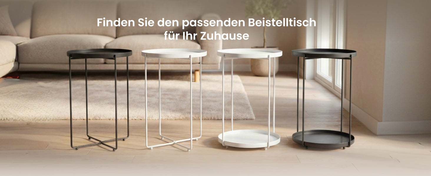Table basse glasvilla, petite table basse avec plateau amovible en plastique PP, table d'appoint pour salon, chambre et balcon, Reglo-08