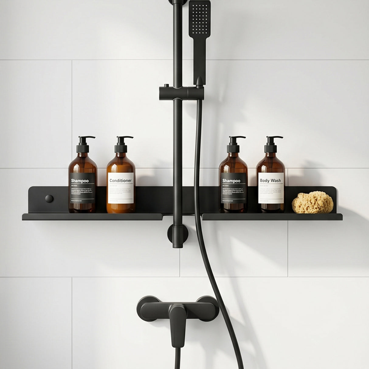 Glasvilla Duschregal zum Bohren oder Kleben, Waschbeckenregal über Wasserhahn, Wandregal für Küche und Bad, Badezimmer Organizer  Reglo-17
