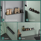 glasvolla Duschablage ohne Bohren, Duschregal magnetisch, selbstklebende Badezimmerablage zur Wandmontage 60cm Reglo-01