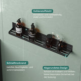 glasvolla Duschablage ohne Bohren, Duschregal magnetisch, selbstklebende Badezimmerablage zur Wandmontage 60cm Reglo-01
