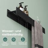 glasvolla Duschablage zum Bohren oder Kleben Duschregal Badablage 40cm Badezimmerablage zur Wandmontage Badezimmer Organizer Reglo-03