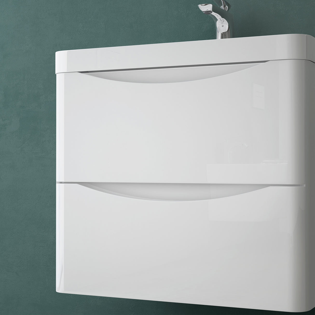 Ensemble de meubles de salle de bain Glasvilla avec meuble sous-vasque et tiroirs à fermeture amortie, lavabo inclus 60 cm Smile