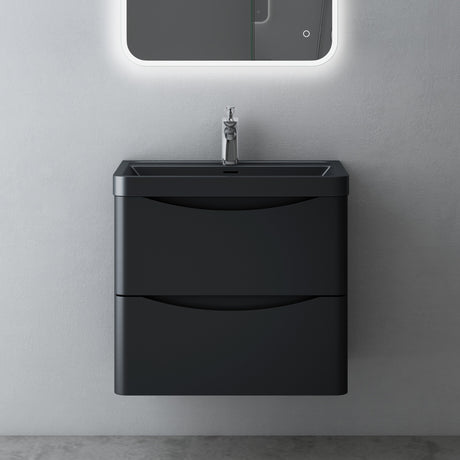 Ensemble de meubles de salle de bain Glasvilla avec meuble sous-vasque et tiroirs à fermeture amortie, lavabo inclus 60 cm Smile