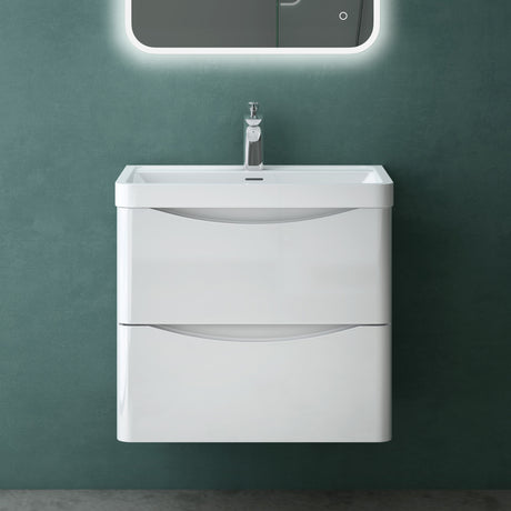 Ensemble de meubles de salle de bain Glasvilla avec meuble sous-vasque et tiroirs à fermeture amortie, lavabo inclus 60 cm Smile