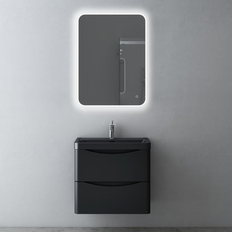 Ensemble de meubles de salle de bain Glasvilla avec meuble sous-vasque et tiroirs à fermeture amortie, lavabo inclus 60 cm Smile