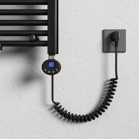Élément chauffant Glasvilla avec thermostat, élément chauffant électrique avec écran LCD, cartouche chauffante en acier inoxydable, élément chauffant pour radiateurs de salle de bain, sèche-serviettes
