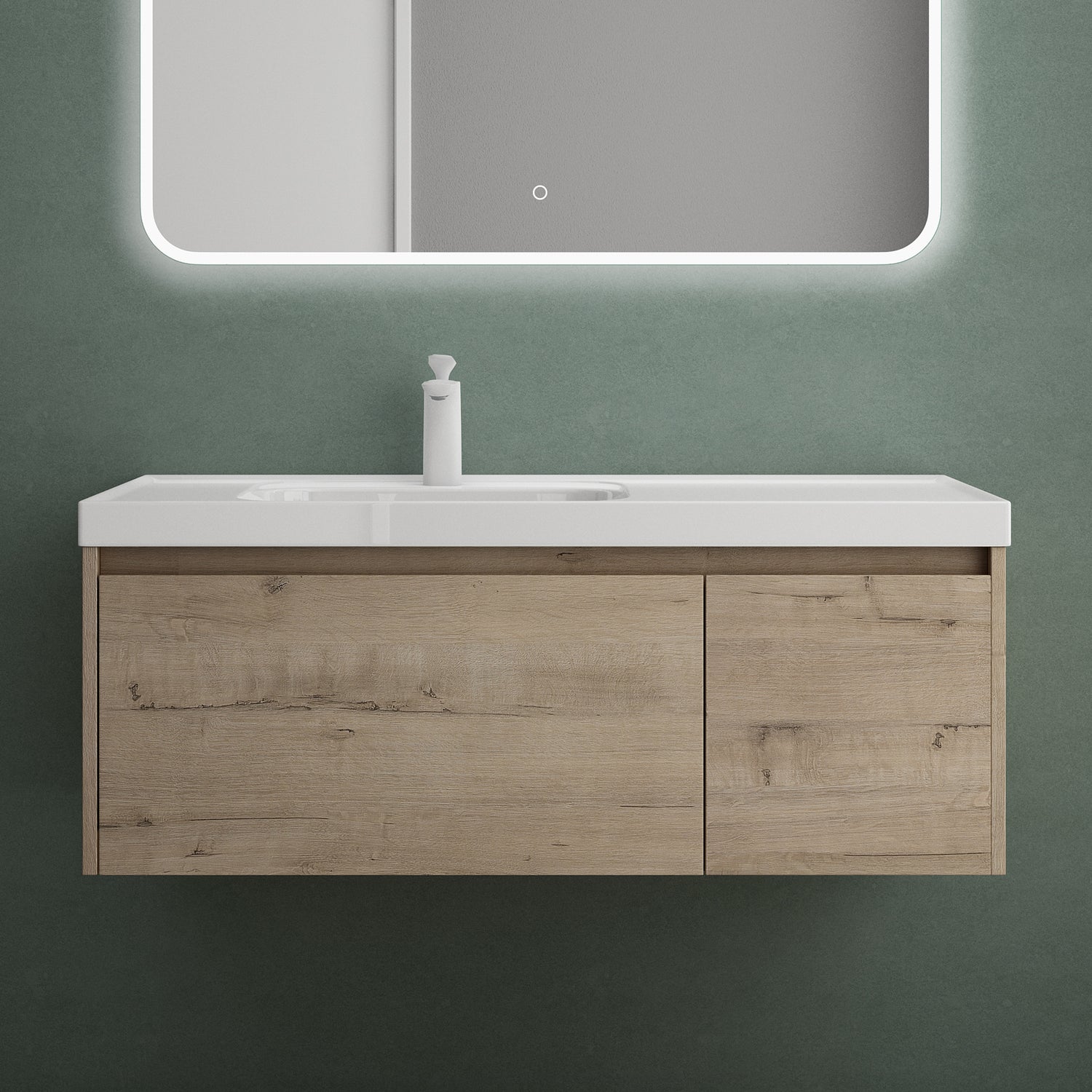 glasvilla Mobile Bagno Sospeso con Lavabo Mobiletto da Bagno con Lavabo da Marmo fuso Salerno