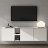 Meuble de rangement Glasvilla avec 3 portes et 2 compartiments, commode, buffet, beaucoup d'espace de rangement pour le salon Schrank02