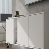 Meuble de rangement Glasvilla avec 3 portes et 2 compartiments, commode, buffet, beaucoup d'espace de rangement pour le salon Schrank02