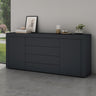 Buffet de rangement Glasvilla LTH : 167x36x70 cm avec 2 armoires et 4 tiroirs commode armoire polyvalente meuble cabinet03