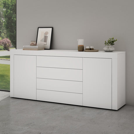 Buffet de rangement Glasvilla LTH : 167x36x70 cm avec 2 armoires et 4 tiroirs commode armoire polyvalente meuble cabinet03