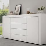 Buffet de rangement Glasvilla LTH : 167x36x70 cm avec 2 armoires et 4 tiroirs commode armoire polyvalente meuble cabinet03