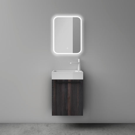 Ensemble de meubles de salle de bain Glasvilla Petit meuble sous-vasque 46 cm Meuble bas avec vasque blanche en fonte minérale pour WC invités Pisa