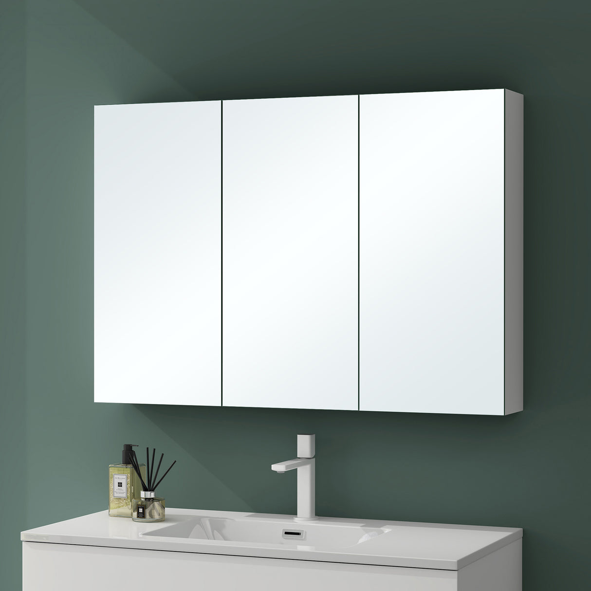 Armoire de toilette avec portes miroir Glasvilla, armoire de salle de bain murale, miroir de salle de bain, armoire miroir-02