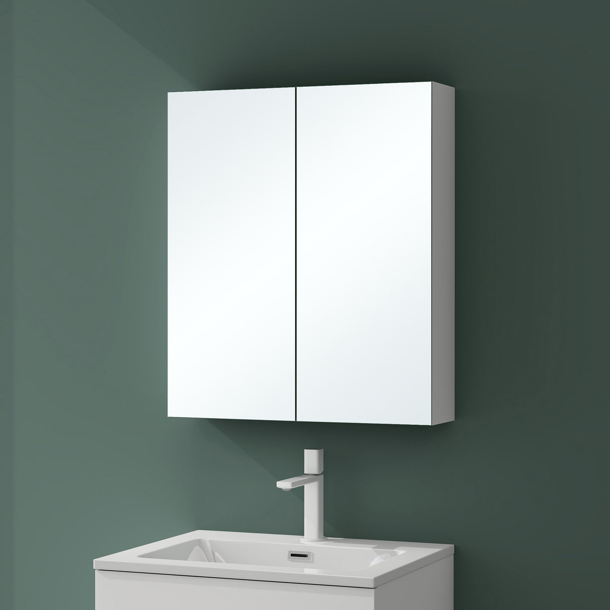 Armoire de toilette avec portes miroir Glasvilla, armoire de salle de bain murale, miroir de salle de bain, armoire miroir-02