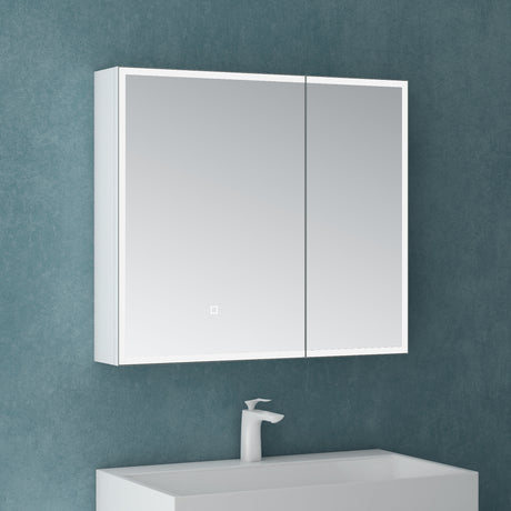 Glasvilla armoire de toilette avec éclairage LED armoire de toilette armoire murale miroir de salle de bain armoire miroir-04