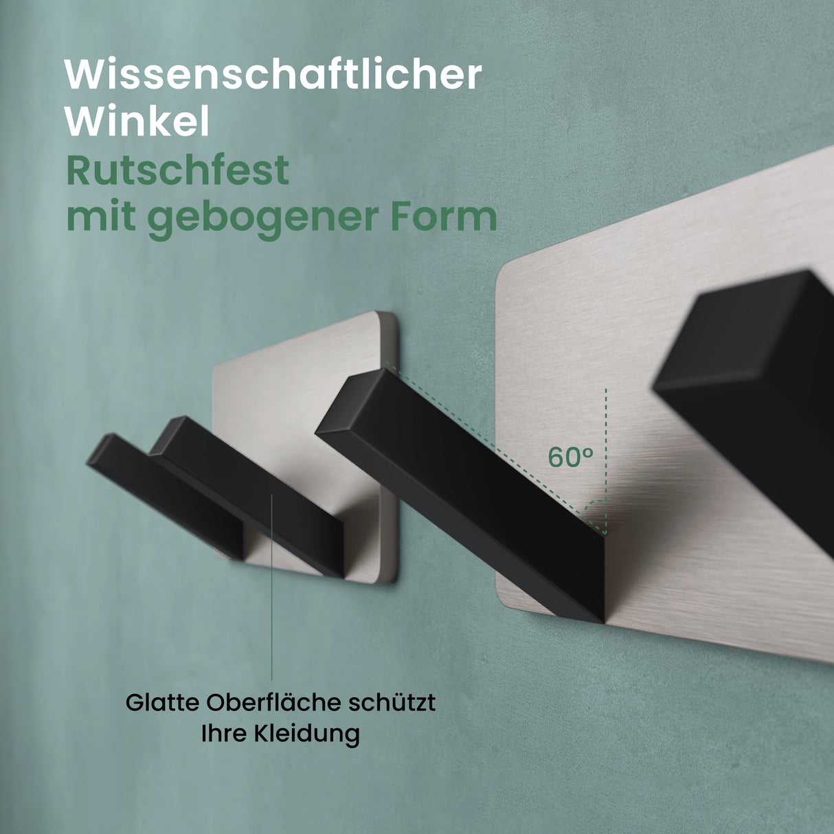 glasvilla Appendiabiti da Parete, Attaccapanni da Muro in Acciaio Inossidabile per Camera da Letto, Ingresso, Cucina, Stalo-04+05