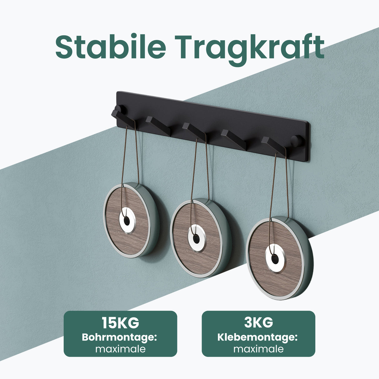 glasvilla Appendiabiti da Parete, Attaccapanni da Muro in Acciaio Inossidabile per Camera da Letto, Ingresso, Cucina, Stalo-04+05