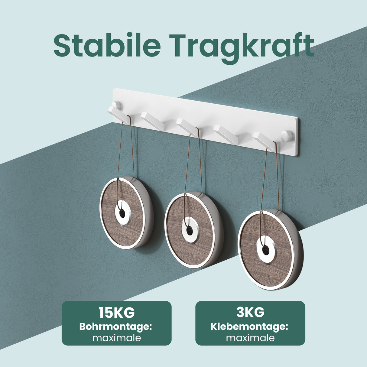 glasvilla Appendiabiti da Parete, Attaccapanni da Muro in Acciaio Inossidabile per Camera da Letto, Ingresso, Cucina, Stalo-04+05