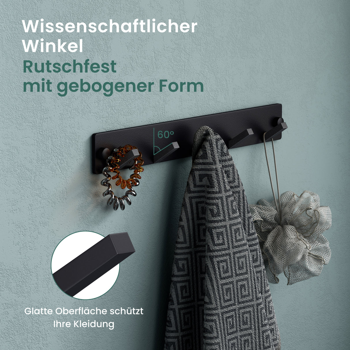 glasvilla Appendiabiti da Parete, Attaccapanni da Muro in Acciaio Inossidabile per Camera da Letto, Ingresso, Cucina, Stalo-04+05