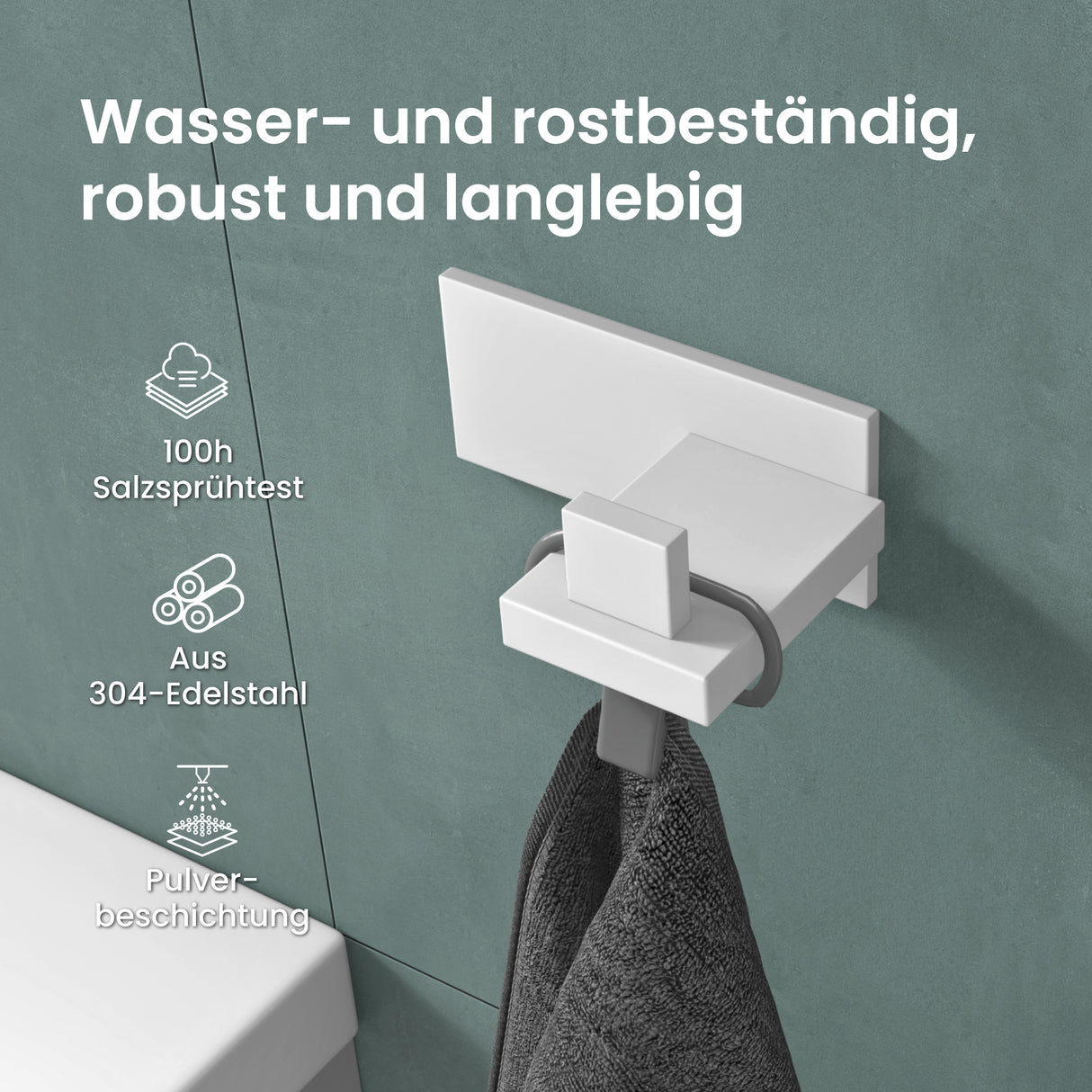 glasvilla Appendiabiti da Parete in Acciaio Inossidabile 304, Attaccapanni da Muro per Camera da Letto, Ingresso, Cucina, Stalo-06+Stalo-07