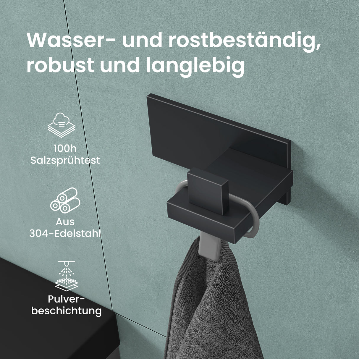 glasvilla Appendiabiti da Parete in Acciaio Inossidabile 304, Attaccapanni da Muro per Camera da Letto, Ingresso, Cucina, Stalo-06+Stalo-07