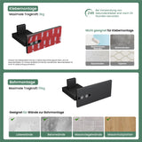 glasvilla Appendiabiti da Parete in Acciaio Inossidabile 304, Attaccapanni da Muro per Camera da Letto, Ingresso, Cucina, Stalo-06+Stalo-07