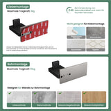 glasvilla Appendiabiti da Parete in Acciaio Inossidabile 304, Attaccapanni da Muro per Camera da Letto, Ingresso, Cucina, Stalo-06+Stalo-07