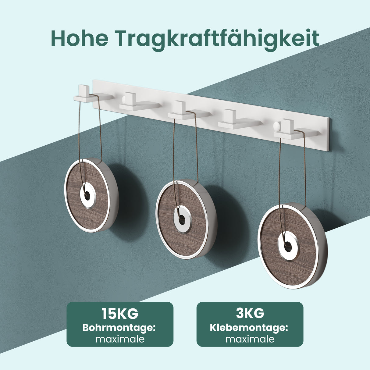 glasvilla Appendiabiti da Parete in Acciaio Inossidabile 304, Attaccapanni da Muro per Camera da Letto, Ingresso, Cucina, Stalo-06+Stalo-07