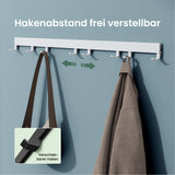 glasvilla Garderobenleiste mit verstellbaren Haken, Kleiderhaken aus Aluminium, Wandgarderobe Garderobenhaken Stalo-10