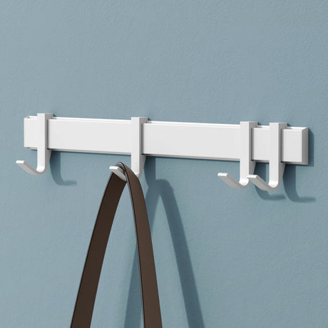 glasvilla Kleiderhaken zum Bohren oder Kleben, Garderobenleiste aus Aluminium, Garderobenhaken Wandhaken Stalo-12