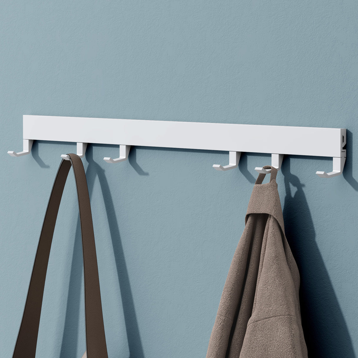 glasvilla Garderobenleiste mit verstellbaren Haken, Kleiderhaken aus Aluminium, Wandgarderobe Garderobenhaken Stalo-10