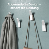 glasvilla Kleiderhaken Garderobenhaken 4 Stück, Wandhaken zum Bohren oder Kleben für Schlafzimmer, Badezimmer, Kleiderschrank, Wohnzimmer Stalo-13