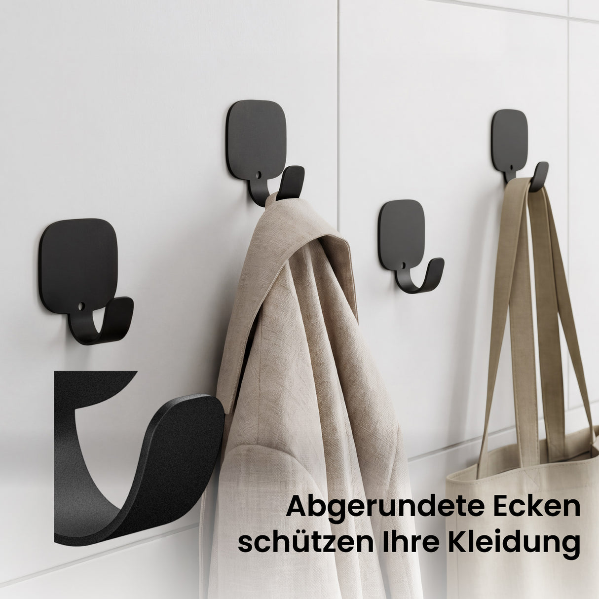 glasvilla Ganci da Parete in Lega di Alluminio, Attaccapanni da Muro 4pcs per Camera da Letto, Ingresso, Cucina, Stalo-15