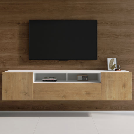 Meuble TV Glasvilla Meuble TV 3 portes avec fermeture amortie Meuble bas mural Table TV pour salon Fernsehschrank03