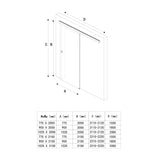 glasvilla Glasschiebetür komplettset Amalfi H: 2050mm, Griffart: Muschelgriff, inkl. Softclose-Automatik, 8mm ESG-Sicherheitsglas