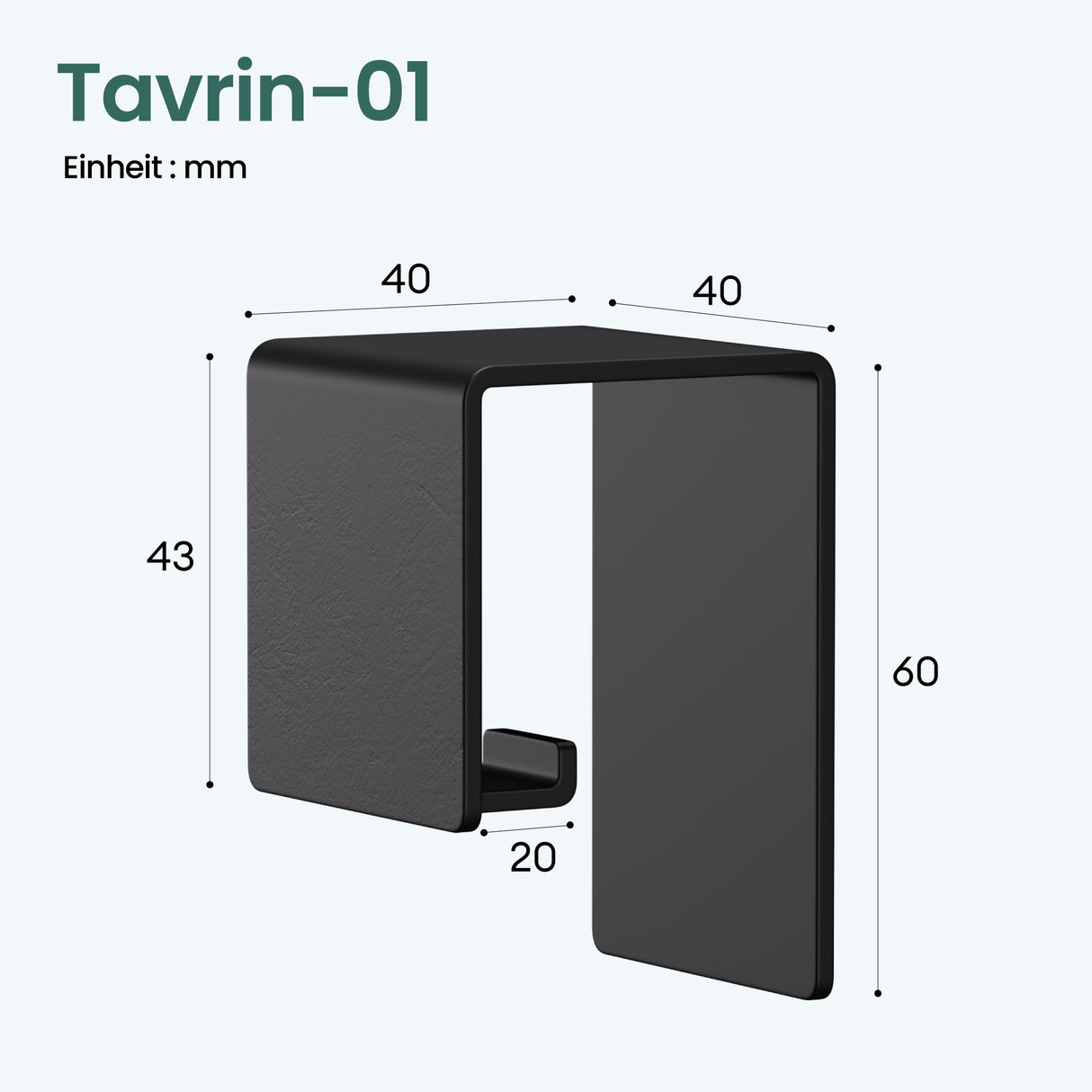 glasvilla Crochet porte-serviette sans perçage, crochet adhésif, support pour serviettes de bain, crochets muraux pour salle de bain et cuisine, Tavrin-01