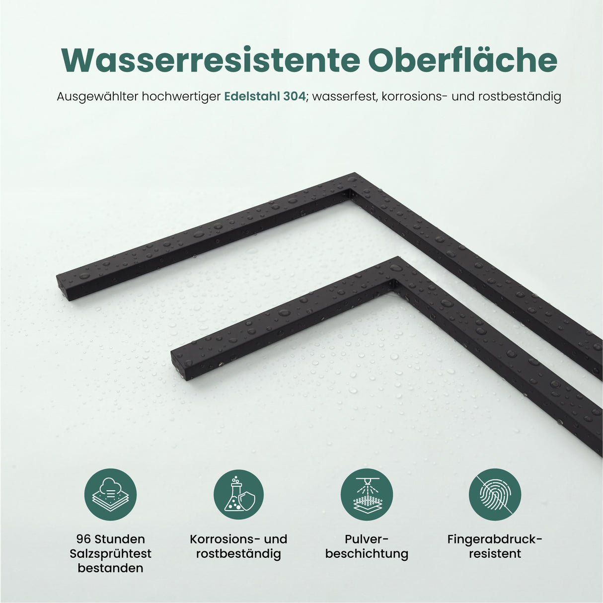 glasvilla Handtuchhalter stehend mit 2 Stangen, Handtuchständer ohne Bohren aus Edelstahl, freistehender Badetuchhalter  Tavrin-02
