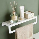 glasvilla Porte-serviettes avec étagère, porte-serviettes mural à percer ou à coller, porte-serviettes pour salle de bain et cuisine Tavrin-04