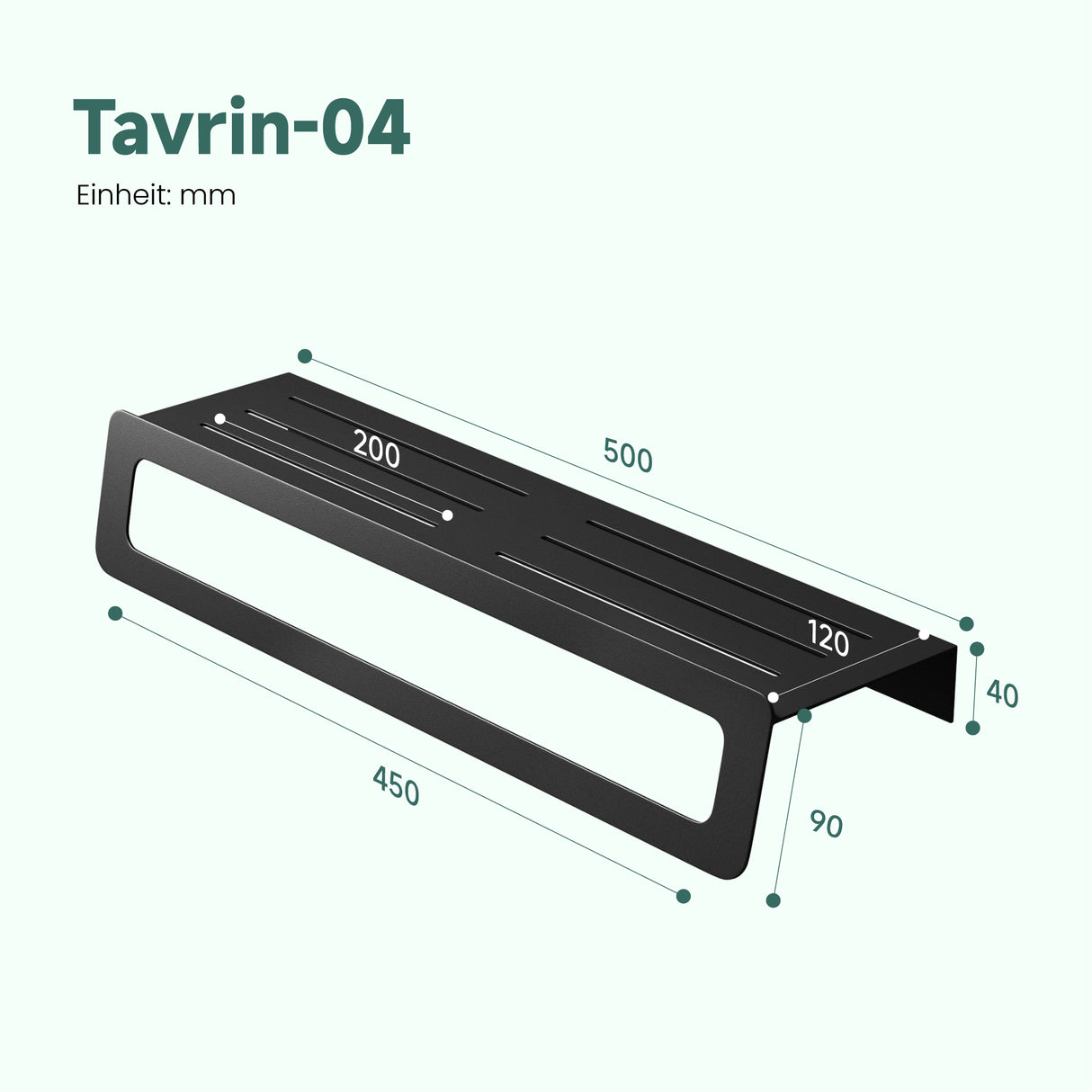 glasvilla Porte-serviettes avec étagère, porte-serviettes mural à percer ou à coller, porte-serviettes pour salle de bain et cuisine Tavrin-04