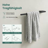 glasvilla Handtuchhalter aus Edelstahl, Handtuchstange  38cm | Hantuchhalterung Wandmontage für Bad & Küche, Badetuchhalter Einarmig Tavrin-05