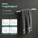 glasvilla Handtuchhalter aus Edelstahl, Handtuchstange  38cm | Hantuchhalterung Wandmontage für Bad & Küche, Badetuchhalter Einarmig Tavrin-05