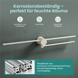 glasvilla Handtuchhalter ohne Bohren, 360° schwenkbar,  Wand-Handtuchhalter aus Aluminium, 60,7 cm, selbstklebend oder zum Bohren, verstellbar, für Hand- & Badetücher, Tavrin-08