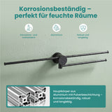 glasvilla Handtuchhalter ohne Bohren, 360° schwenkbar,  Wand-Handtuchhalter aus Aluminium, 60,7 cm, selbstklebend oder zum Bohren, verstellbar, für Hand- & Badetücher, Tavrin-08