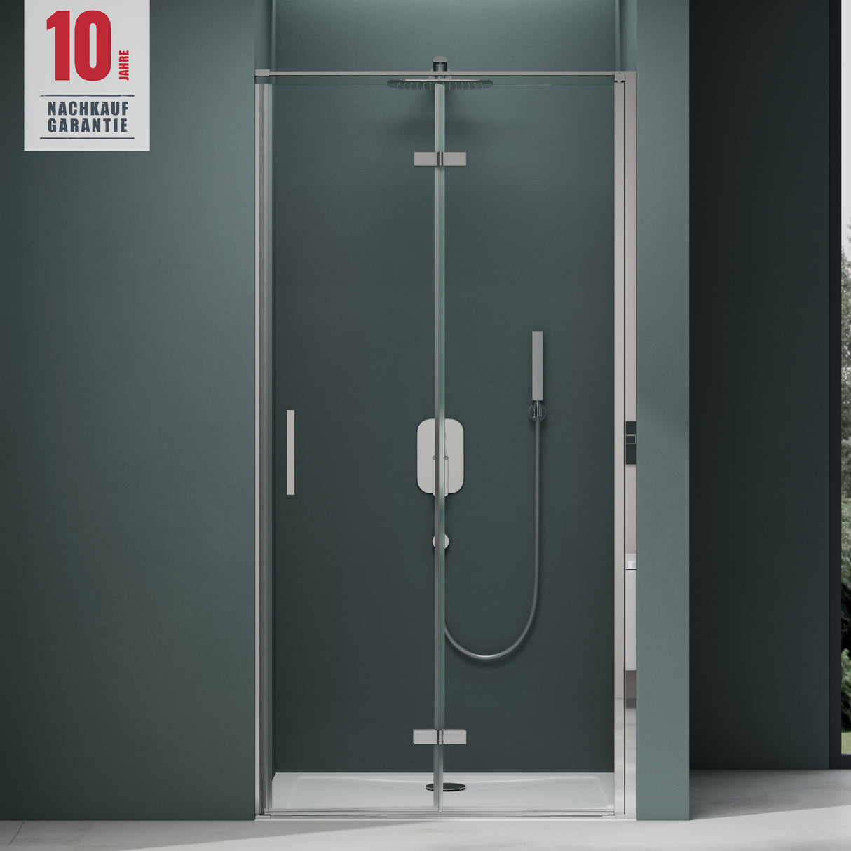 glasvilla Duschtür Nischentür dusche Duschabtrennung Duschkabine Duschwand 8mm Klarglas ESG-Sicherheitsglas mit Nanobeschichtung Teramo37K
