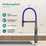 glasvilla Küchenarmatur Spültischarmatur aus Edelstahl, Küchenwasserhahn mit Einhebelmischer und magnetischer Geschirrbrause, 360° Schwenkbar Turnix-01