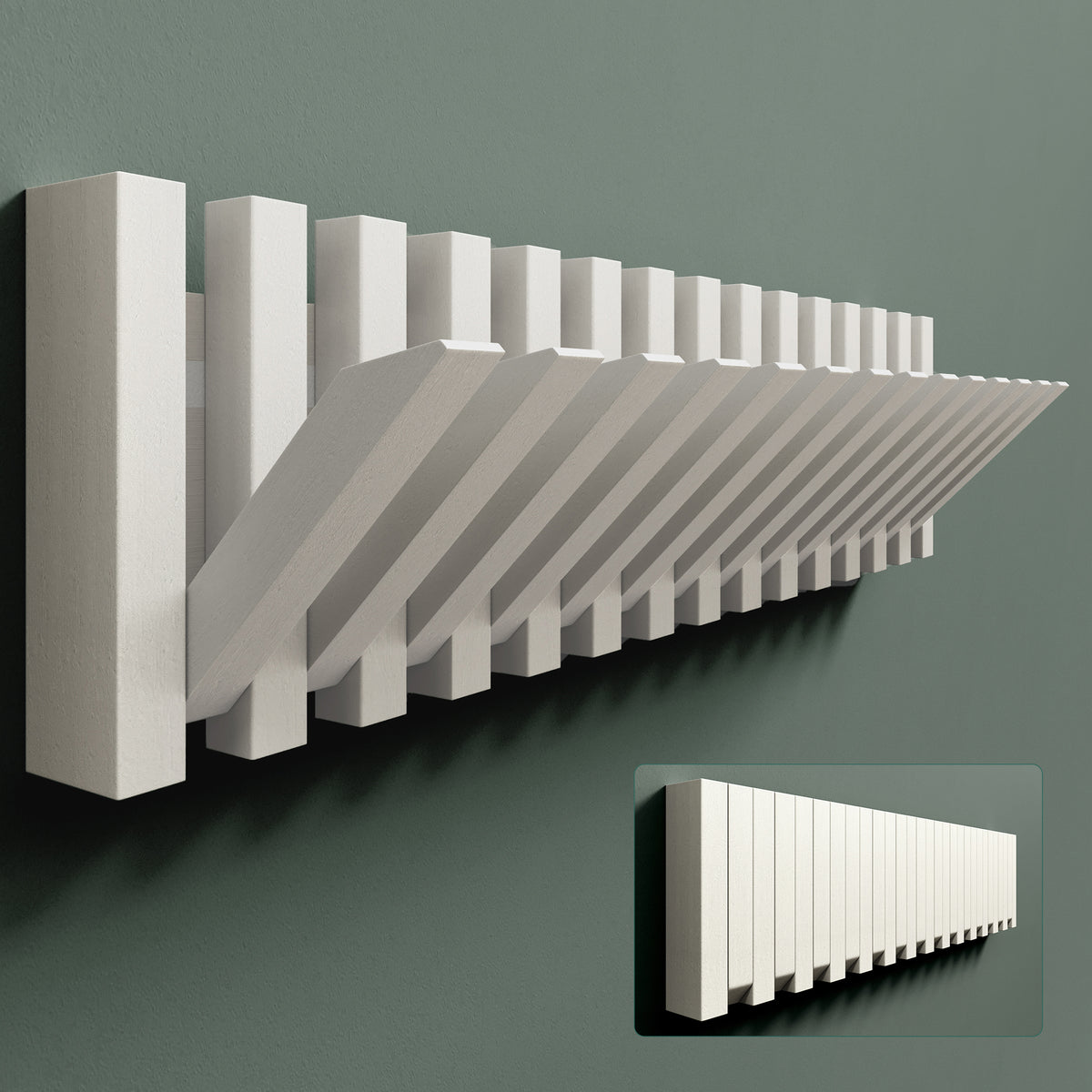 Glasvilla Design – Perchero de pared de madera con 7 ganchos magnéticos abatibles Twigro-01